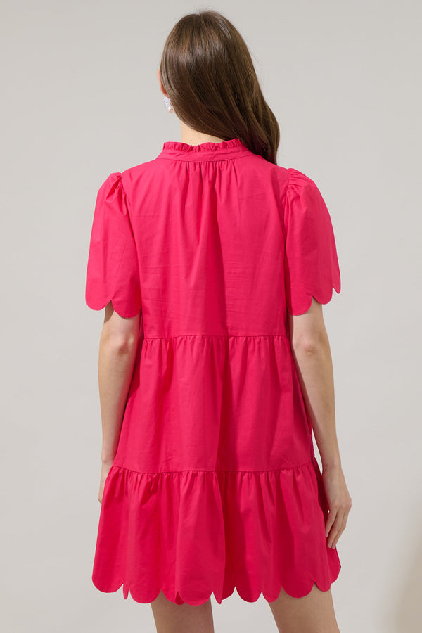 Sugarlips Kyra Poplin Tiered Scallop Mini Dress