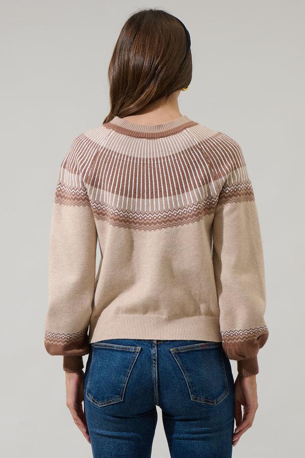 Sugarlips Lacey Way Round Neck Fair-Isle Sweater