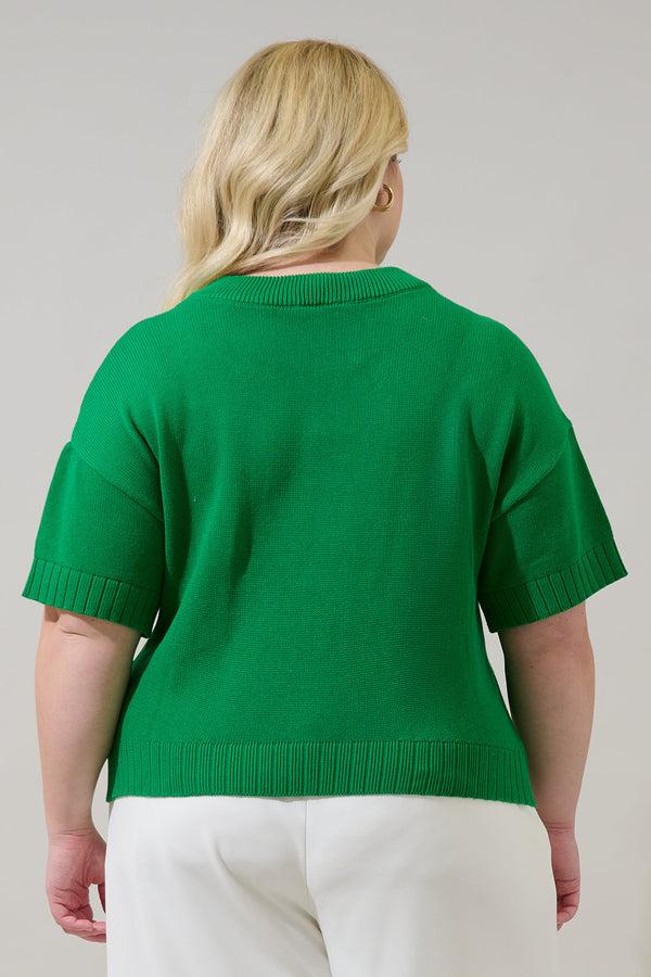 Sugarlips Ladybug Drop Shoulder Sweater Top Curve