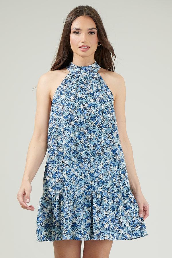 sugarlips Laly Embroidered Mini Ruffle Dress