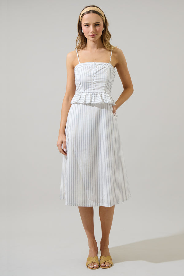 sugarlips Lana Striped Kohler Midi Dress