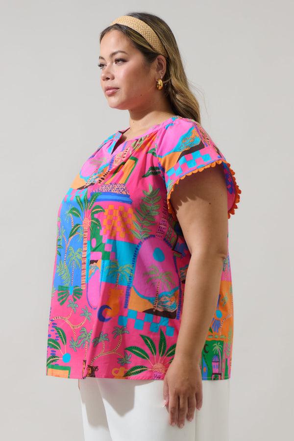 Sugarlips Lanus City Ayla Split Neck Top Curve