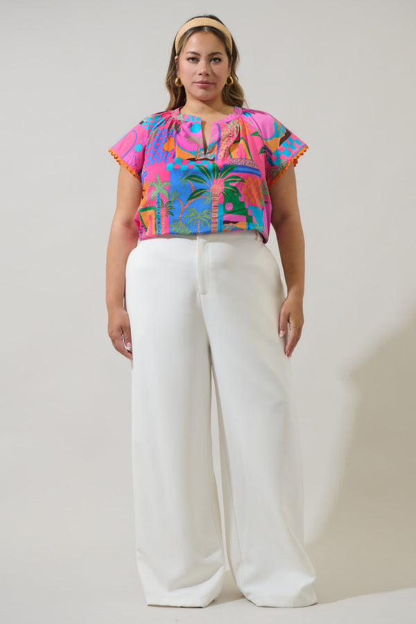 Sugarlips Lanus City Ayla Split Neck Top Curve