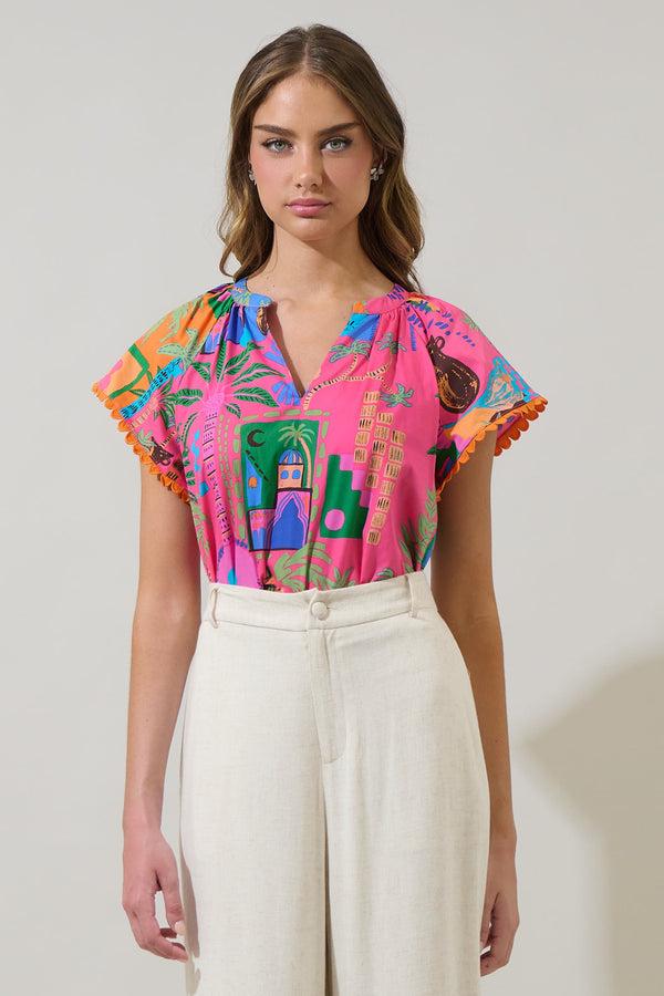 sugarlips Lanus City Ayla Split Neck Top