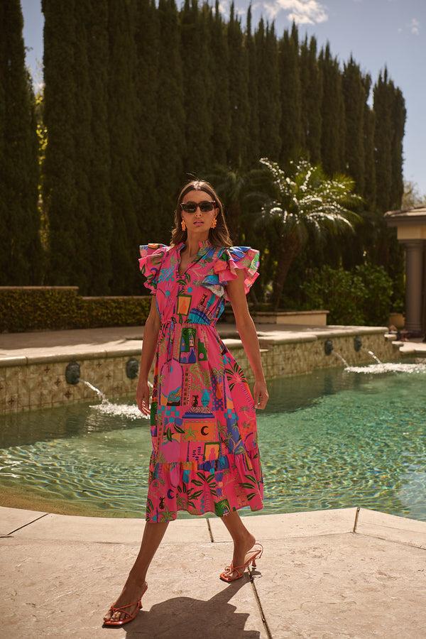 sugarlips Lanus City Dillan Midi Ruffle Dress