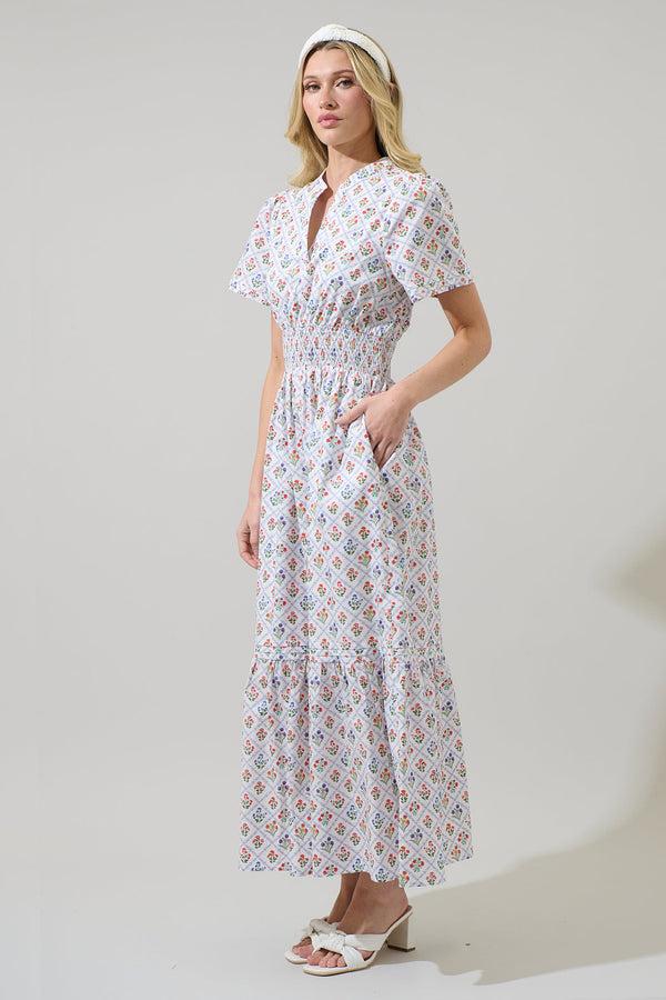 Sugarlips Lara Floral Belraj Poplin Maxi Dress