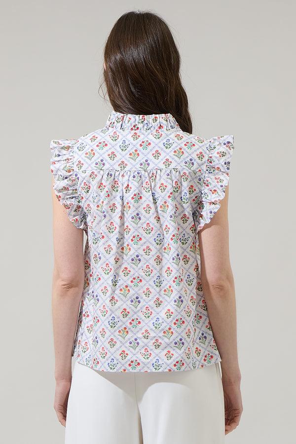 Sugarlips Lara Floral Eviel Ruffle Blouse