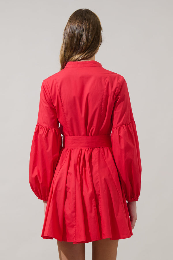 Sugarlips Laria Poplin Button Down Mini Dress