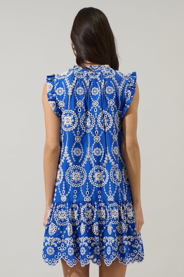 Sugarlips Laurin Eyelet Ruffle Mini Dress