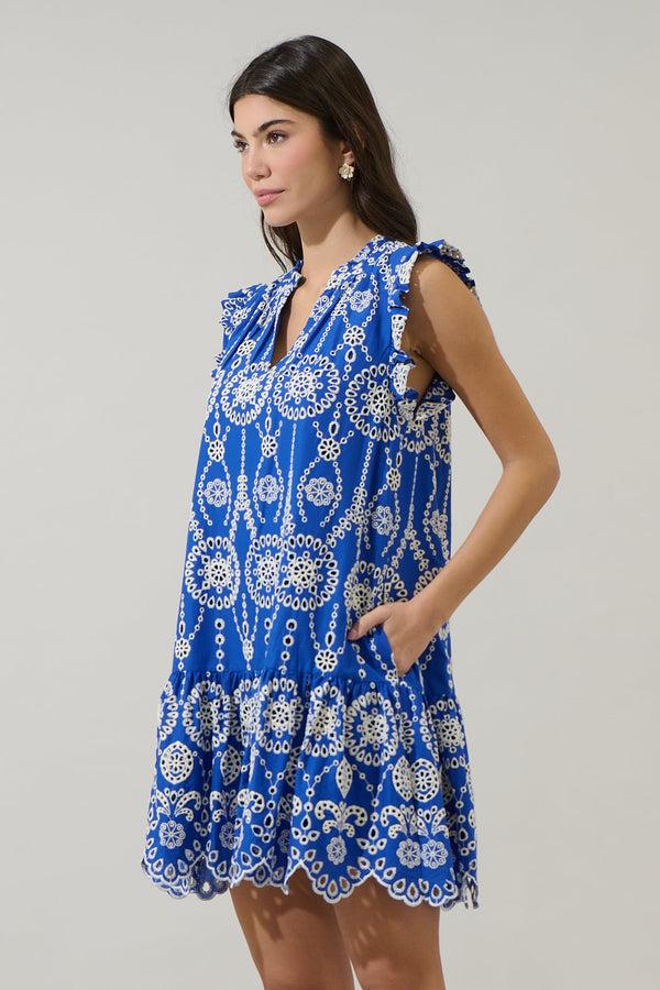 Sugarlips Laurin Eyelet Ruffle Mini Dress