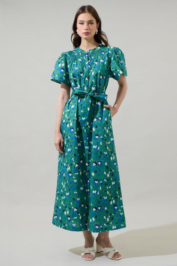 Sugarlips Laury Floral Mile Button Down Maxi Dress