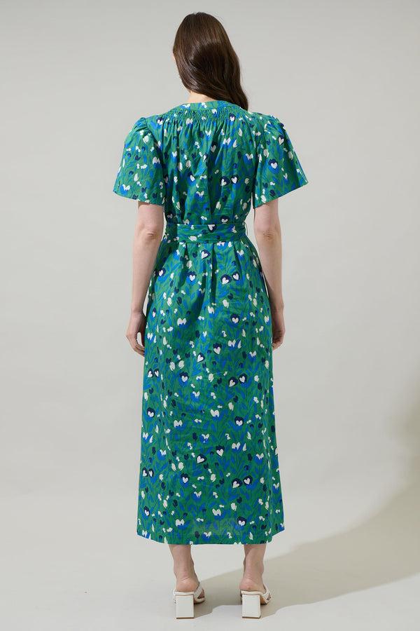 Sugarlips Laury Floral Mile Button Down Maxi Dress