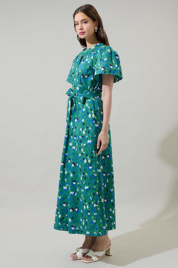 Sugarlips Laury Floral Mile Button Down Maxi Dress