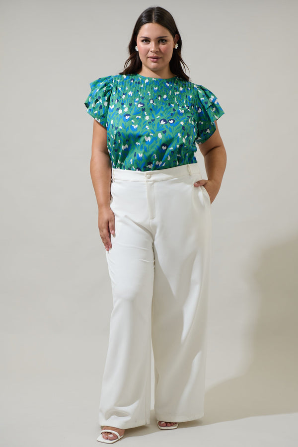 Sugarlips Laury Floral Star Ruffle Top Curve