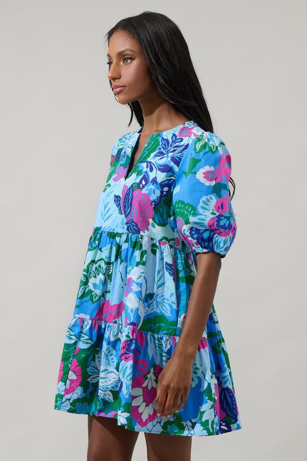 Sugarlips Lavera Floral Maine Poplin Mini Dress