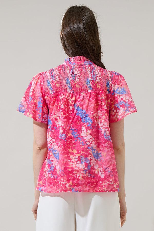 Sugarlips Leah Abstract Romy Mock Neck Top