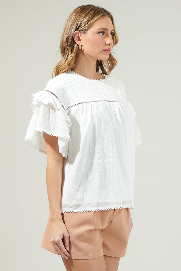 Sugarlips Leah Lace Ruffle Blouse