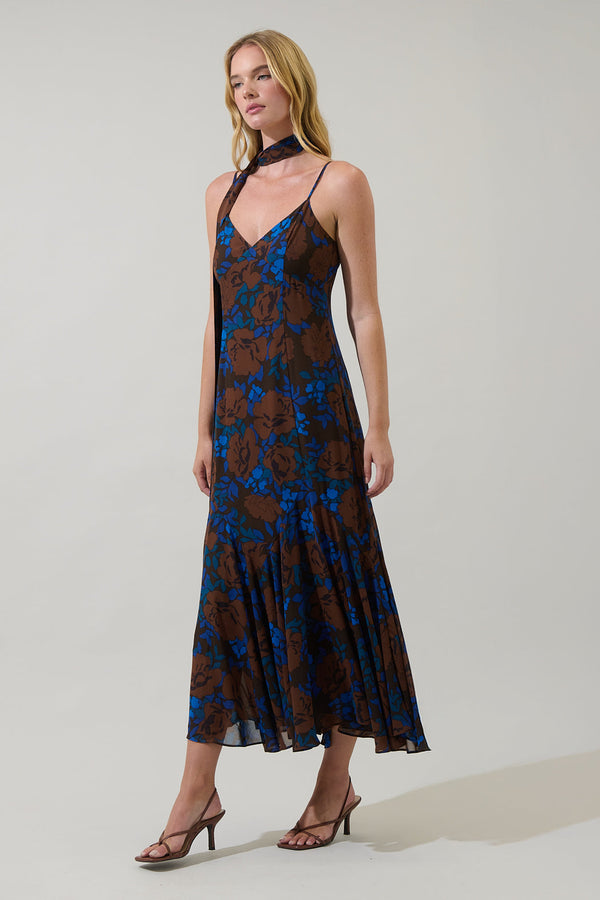 Sugarlips Lebanon Floral Hagny Pleated Midi Dress