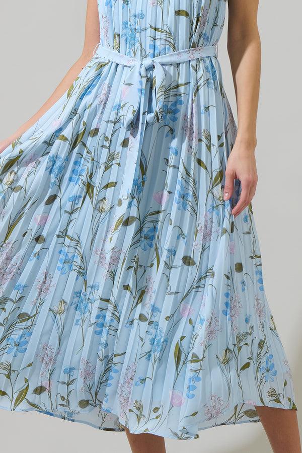 Sugarlips Leida Floral Maly Pleated Midi Dress