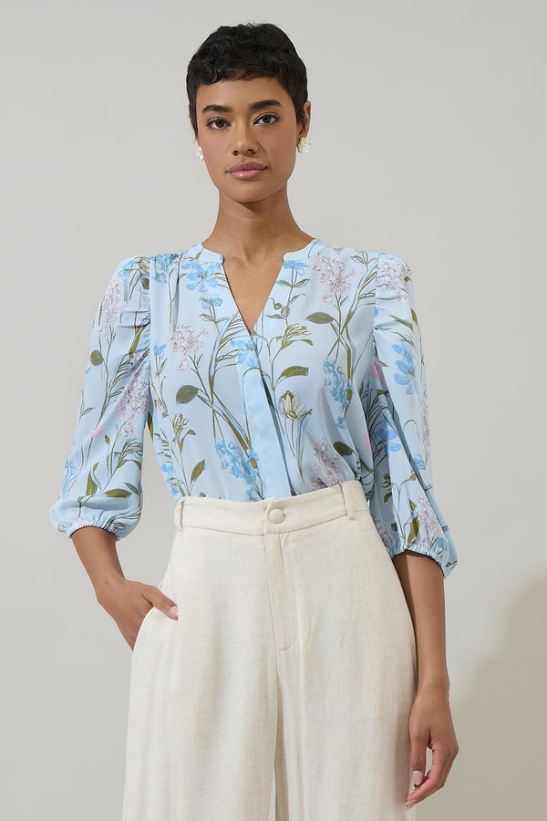 sugarlips Leida Floral Tiva Long Sleeve Blouse