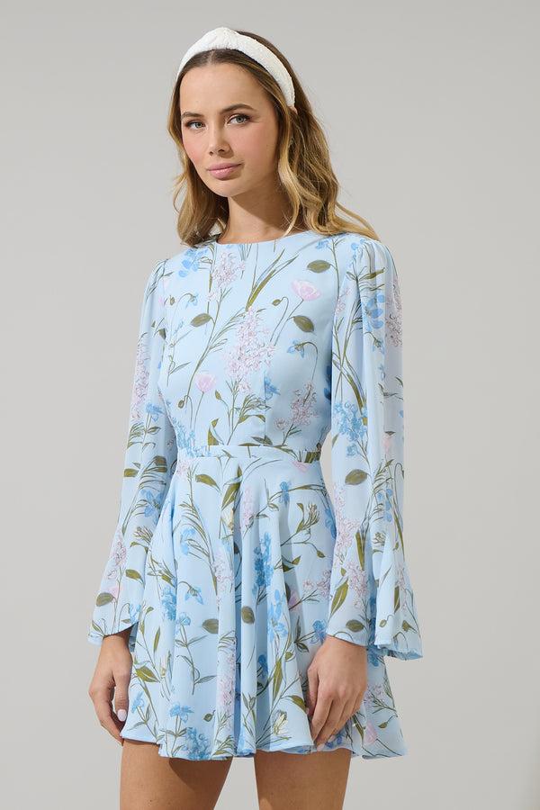 Sugarlips Leida Floral Yara Flare Mini Dress