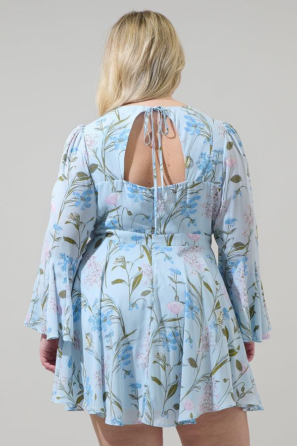 Sugarlips Leida Floral Yara Flare Mini Dress Curve