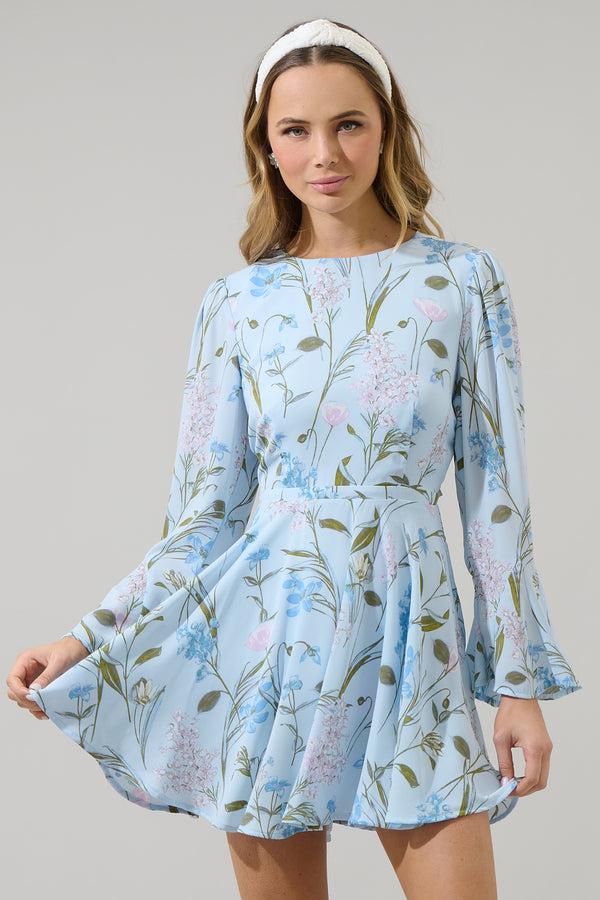 sugarlips Leida Floral Yara Flare Mini Dress
