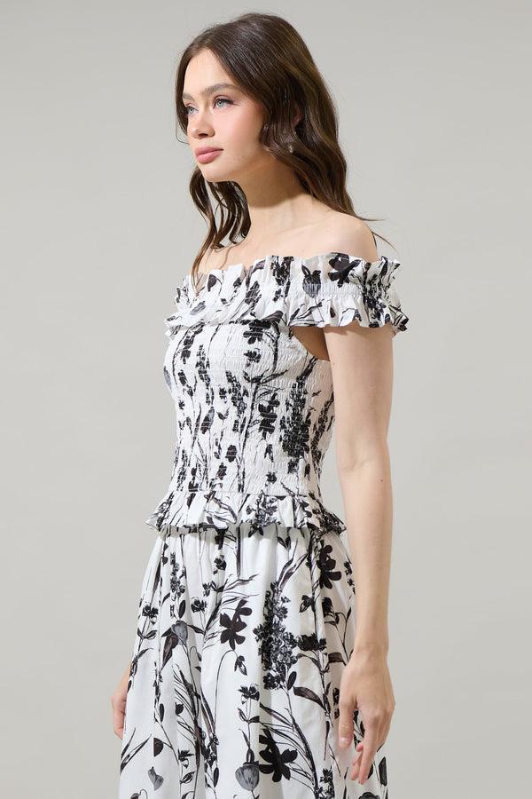 Sugarlips Leiden Floral Pia Smocked Top