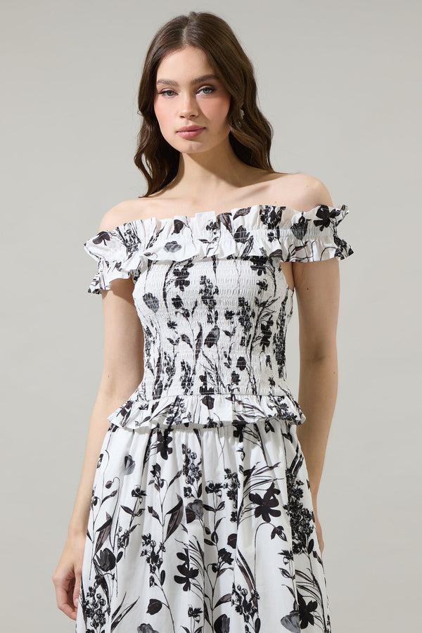 sugarlips Leiden Floral Pia Smocked Top