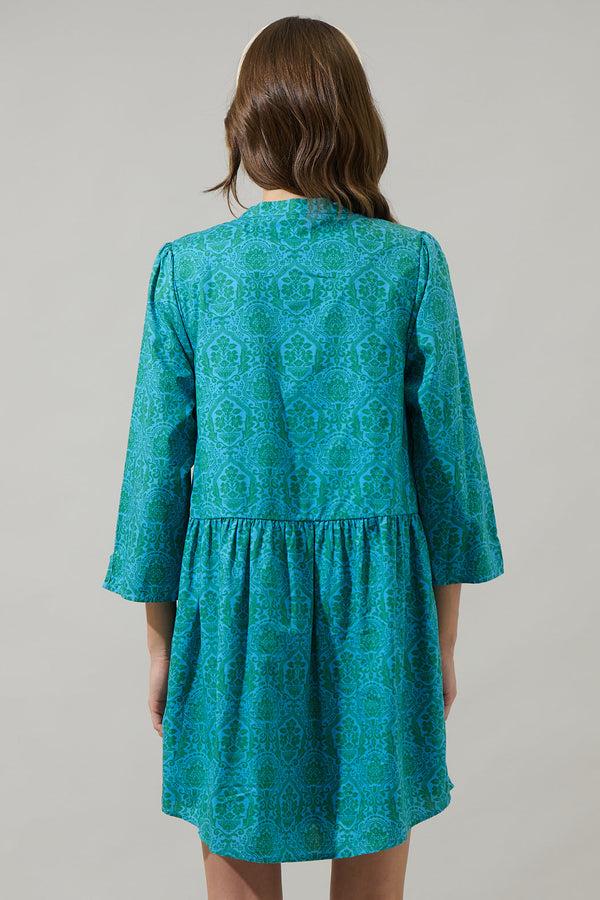 Sugarlips Leila Floral Brie Button Down Mini Dress