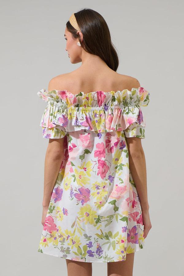 Sugarlips Leonie Floral Hattie Ruffle Mini Dress