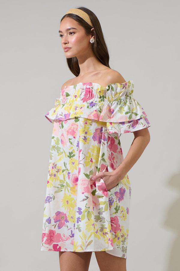 Sugarlips Leonie Floral Hattie Ruffle Mini Dress