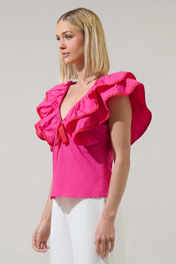 Sugarlips Leoti Ruffle Babydoll Top