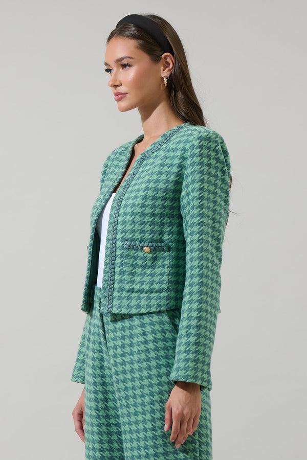 Sugarlips Levana Houndstooth Audrey Tweed Blazer