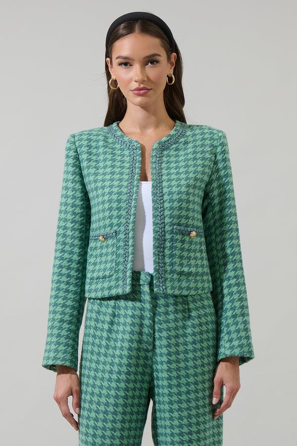 sugarlips Levana Houndstooth Audrey Tweed Blazer