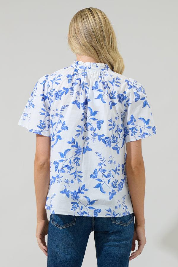 Sugarlips Leya Floral Inaya Split Neck Top