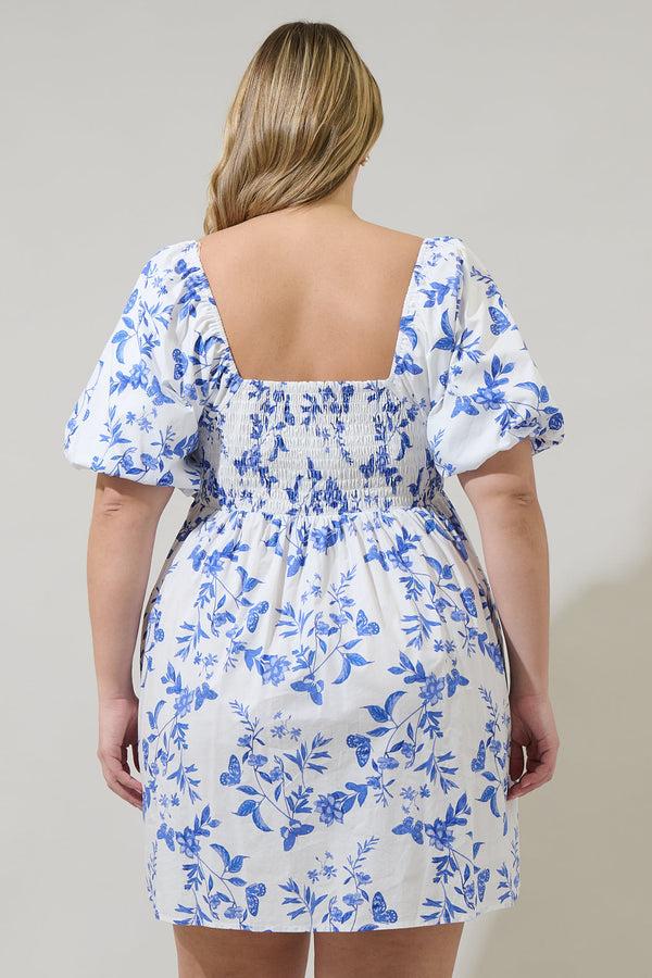 Sugarlips Leya Floral Pleated Mini Dress Curve