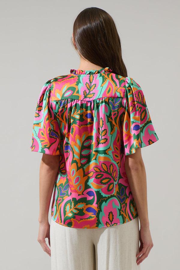 Sugarlips Lilia Tropical Ruffle Dupont Top