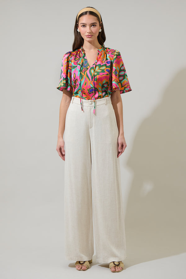 Sugarlips Lilia Tropical Ruffle Dupont Top