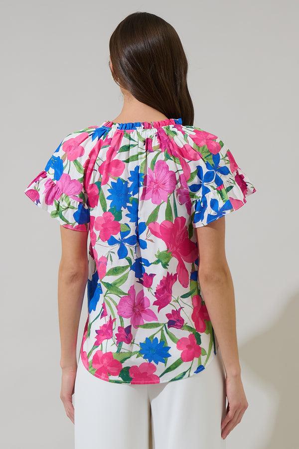 Sugarlips Liran Floral Macy Ruffle Top