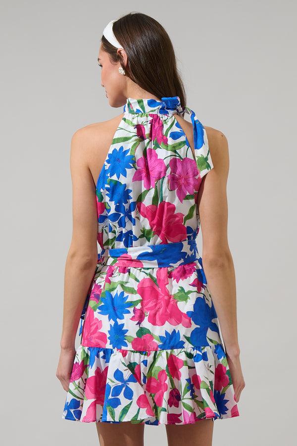 Sugarlips Liran Floral Melis Halter Mini Dress