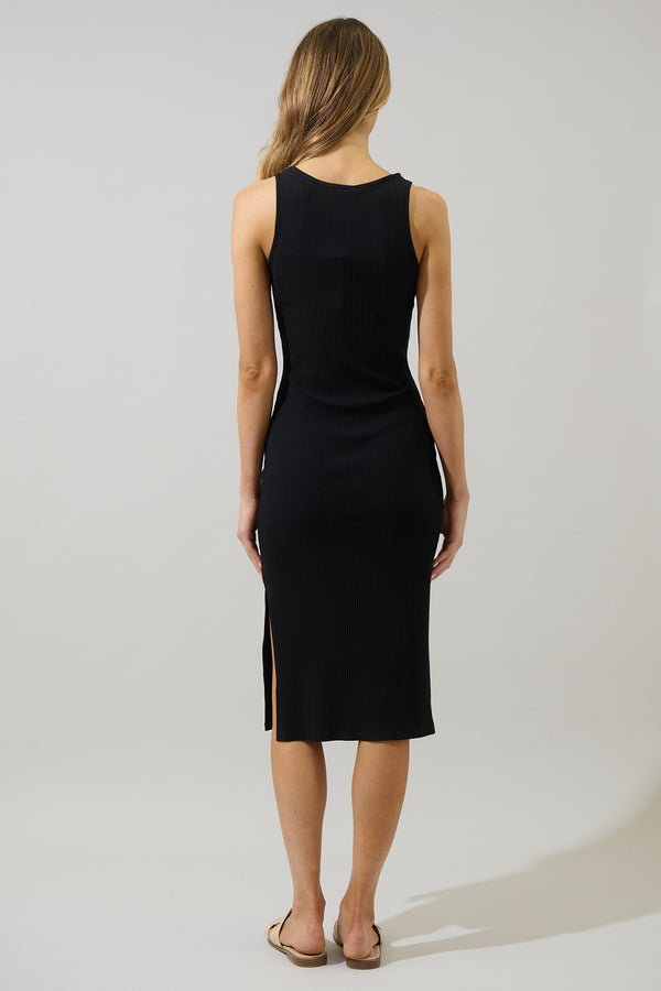 Sugarlips Lisbon Ribbed Knit Tank Midi Dress