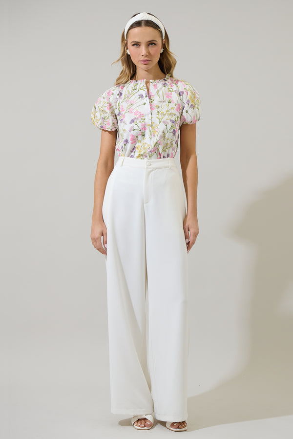 Sugarlips Lita Floral Avy Button Down Top