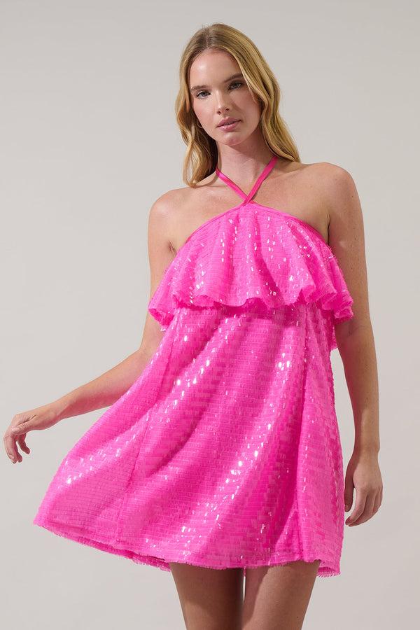 sugarlips Liviana Sequin Shift Mini Dress