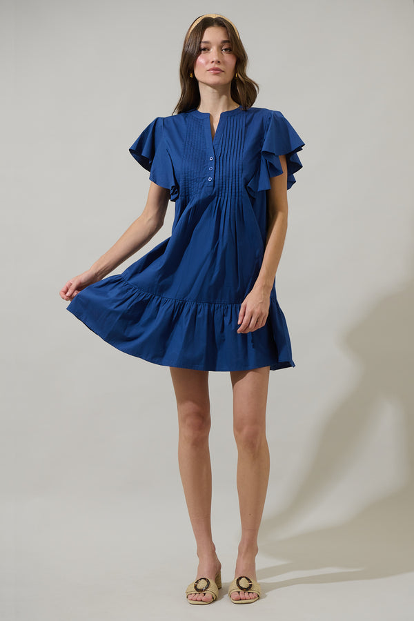 Sugarlips Lizzy Pleated Ruffle Mini Dress