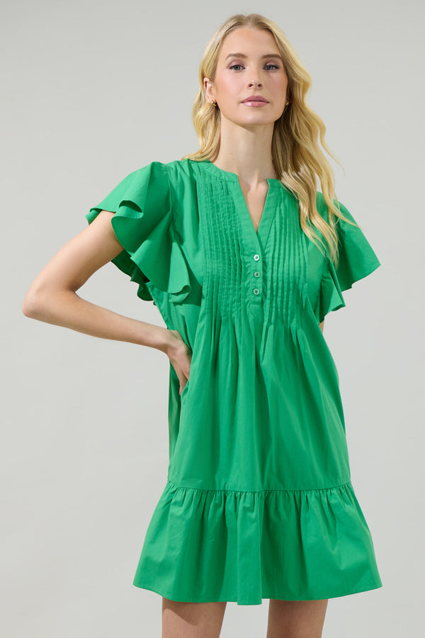 Sugarlips Lizzy Pleated Ruffle Mini Dress