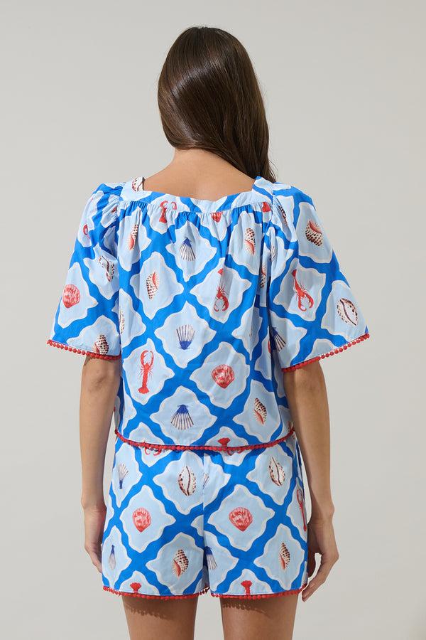 Sugarlips Lobster Bay Durmy Bell Sleeve Top