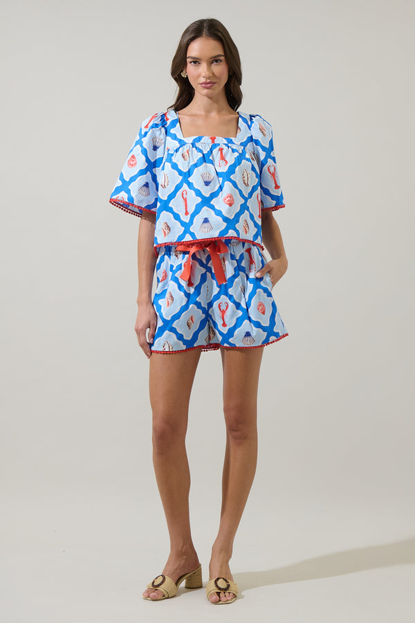 Sugarlips Lobster Bay Durmy Bell Sleeve Top