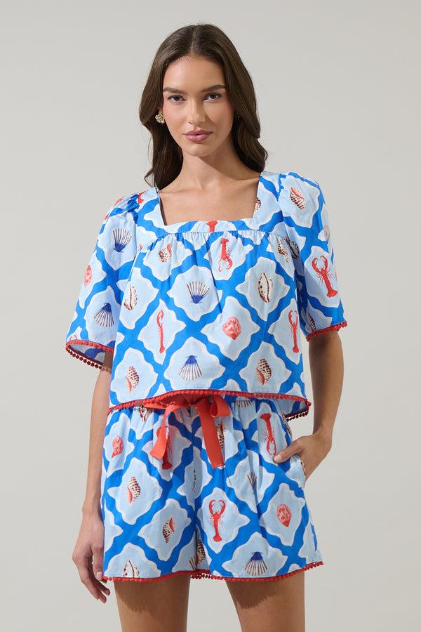 sugarlips Lobster Bay Durmy Bell Sleeve Top