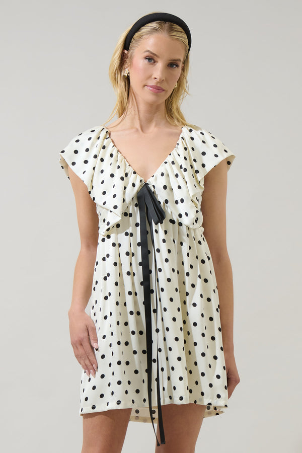 sugarlips Lois Polka Dot Mini Babydoll Dress